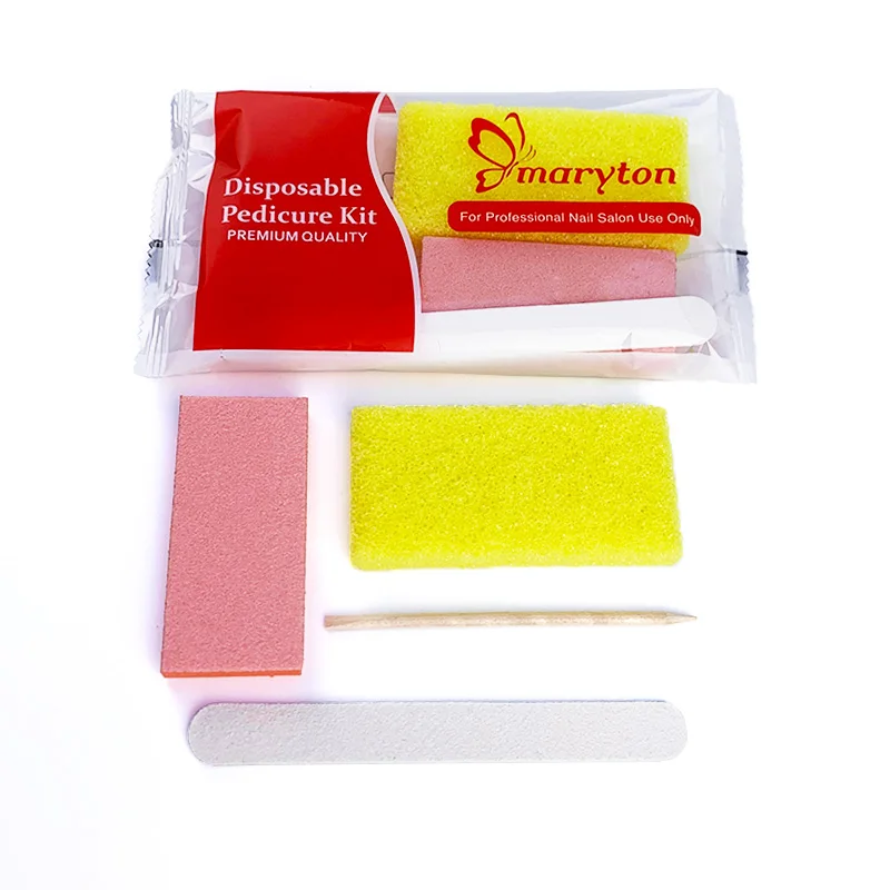 

US Free Shipping 200Kit/Case Professional Nail Care 4 Pcs Pedicure Set For Salon, Yellow