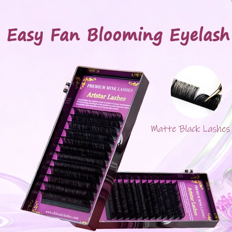 Deep Black 0.03 0.05 0.07mm Easy Fan Volume Lashes Fluffy Lash Eyelash Extensions