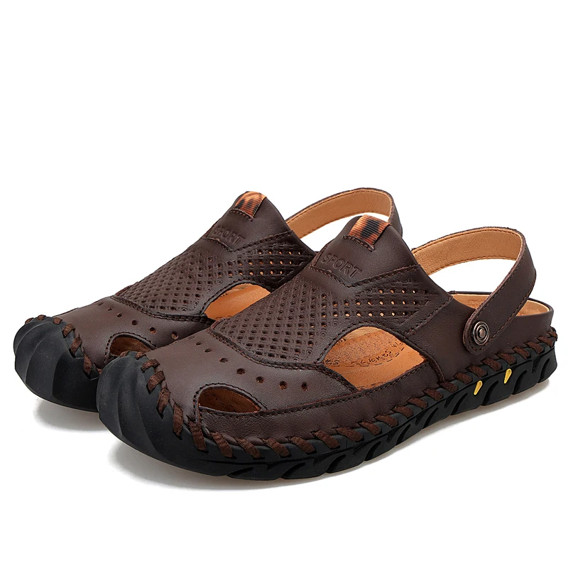 

Widely Used Superior Quality Popular Mens Leather Sandals And Slippers For Men, Solid color