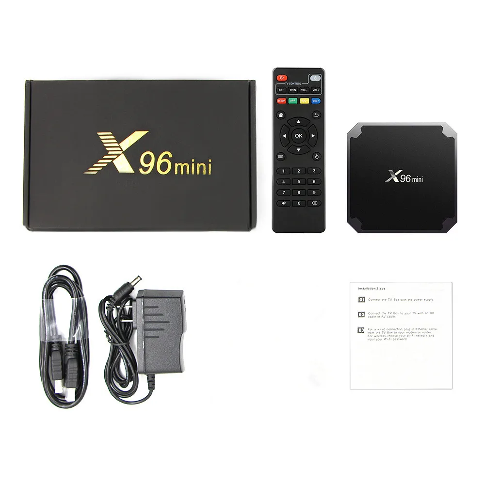

X96 S905W Quad Core 2.4G WIFI 1GB 8GB Android 7.1 Android 9.0 Smart Tv Box X96 Mini 2GB 16GB