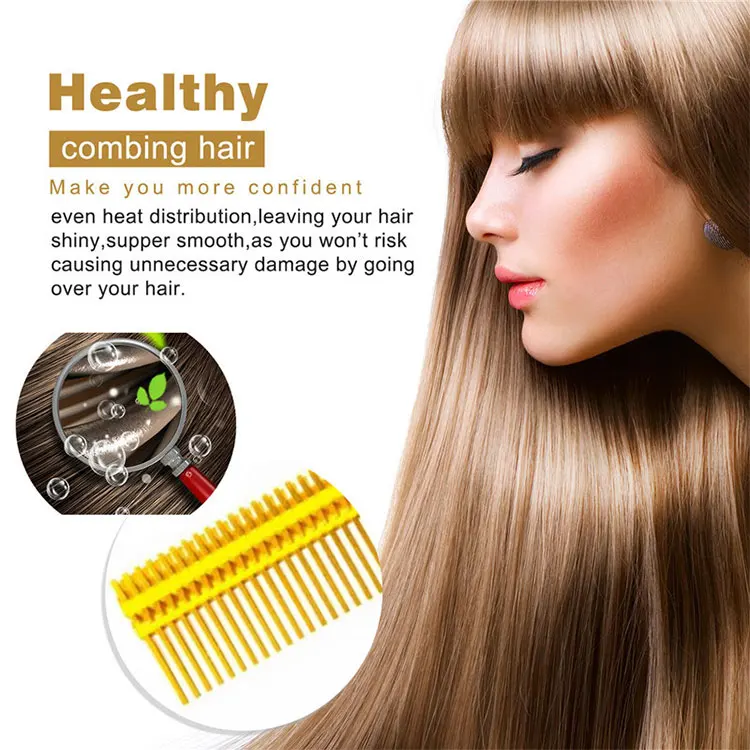 Dropshipping Gold Long Tooth Pressing Afro Clicks Regulator Hot Comb Electric Buy Hot Comb Electric 450f High Heat Ceramic Press Comb Hair Straightener Hot Comb Amazon Buyer Style Metal Straight Hair Flat Iron