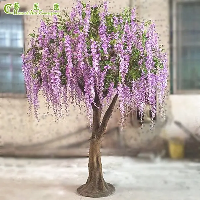 

3Ft Blush Pink Purple Faux Artificial Hanging Wisteria Blossom Arch Tree, Pink, red, white, purple can be customized as your demands