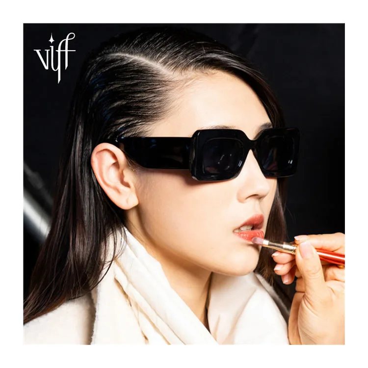 

VIFF HP21045 Custom Logo UV400 Rectangle Gafas Bold Frame Women Sun Glass Free Shipping Sunglasses 2022