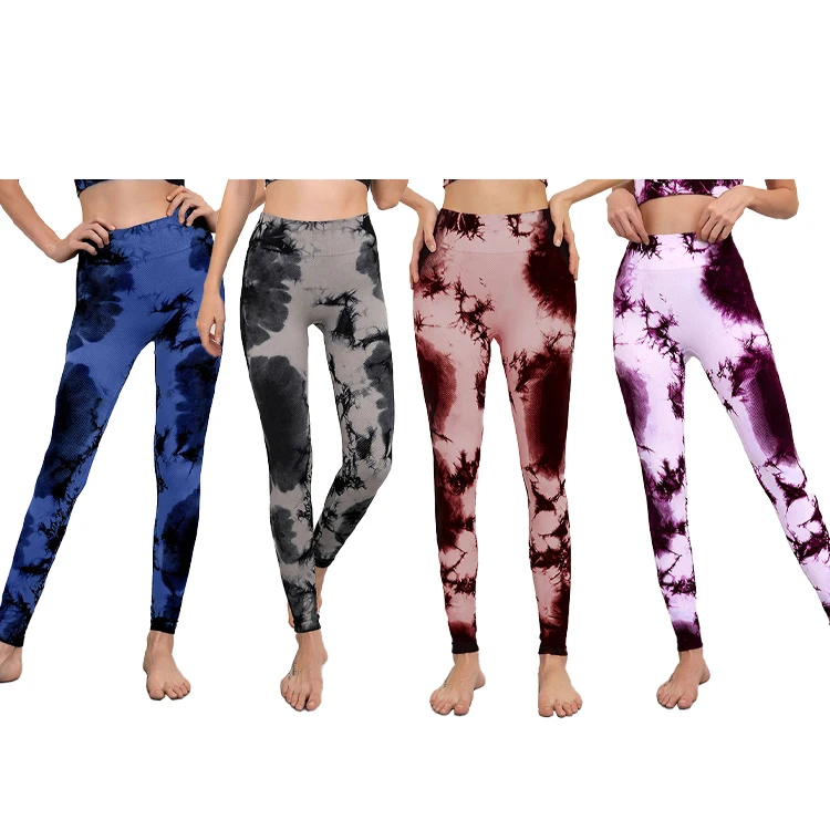 

High Quality Quick Dry Breathable Tye Dye Fashon Designed Fitness Yoga Sports Tight Leggings For Women Fitness