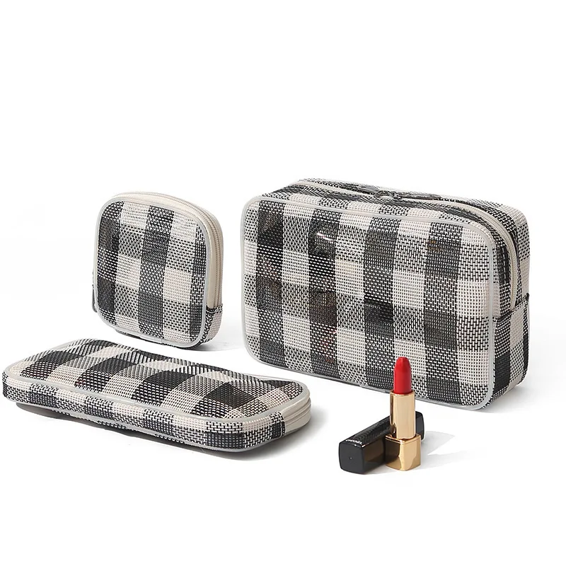 

Polyester Makeup Bag Portable Multifunctional Lipstick Beauty Digital Storage Bag Breathable Mesh Washing Pouch Female