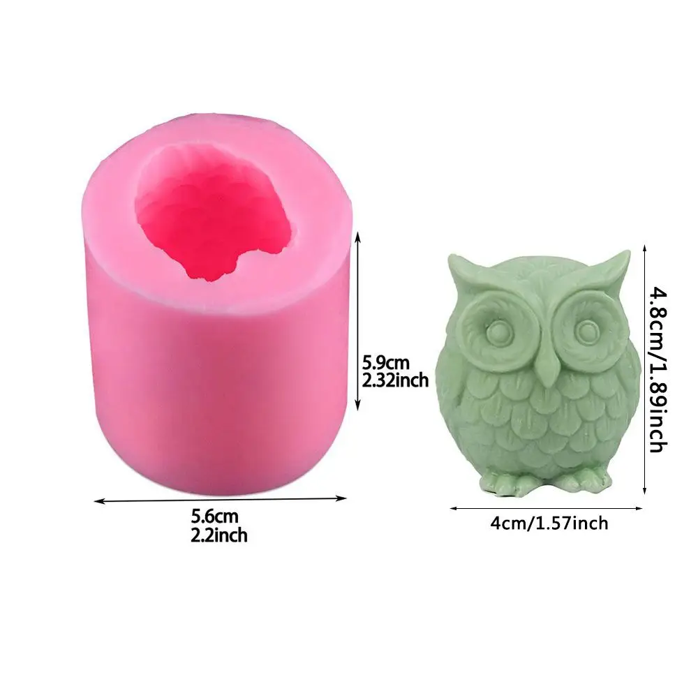

3D Owl Silicone Candle Mold for DIY Making Scented Candles Natural Soy Wax Aromatherapy Candle Mould Resin Clay Fondant Molds