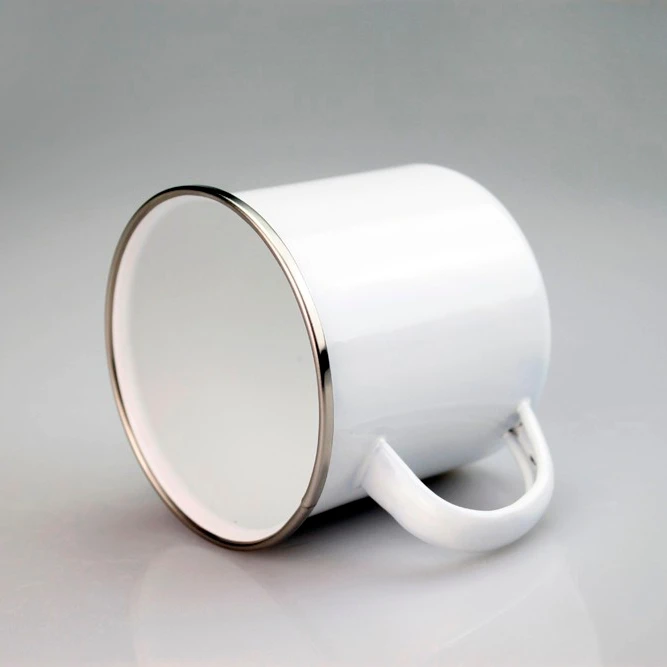 

Custom printing 11oz white enamel mug sublimation camper mug