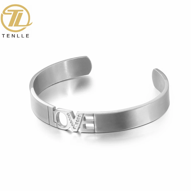 

Wholesale Love Stainless steel open Woman bracelet Mother's Day Valentine's Day jewelry gifts