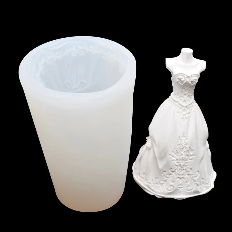 

Wedding Dress Candle Silicone Mold For Making Scented Candles