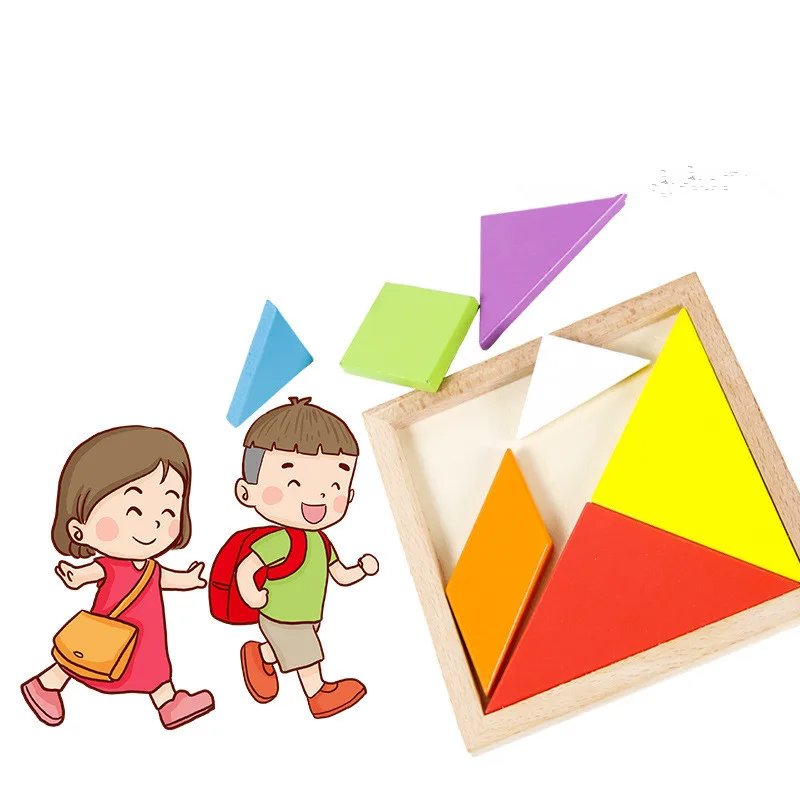 

Kids EVA Tangrams Math Toy Early Education Parent-child Interactive Toys Wooden Fun Tangram Puzzle Educational Teaching Aids