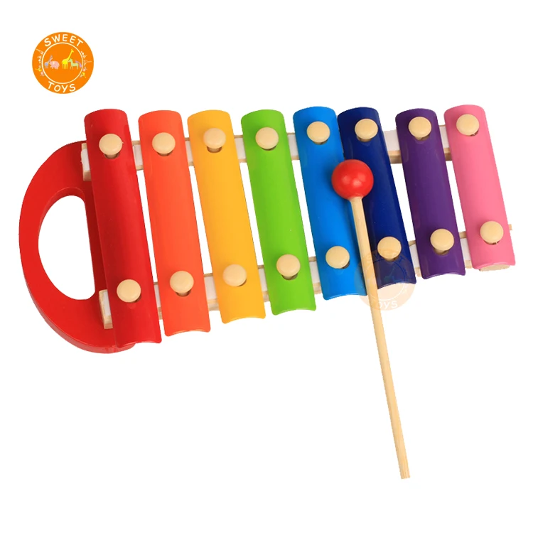 Wooden 7 Tone Chime Xylophone Percussion Instrument Kids Musical Toy Welcome 