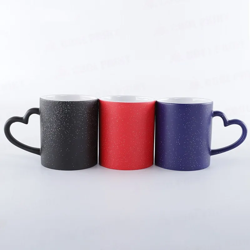 

11oz Color Changing Coffee Mug Heat Sensitive Changing Magic Mugs Ceramic Changing Color Sublimation mug