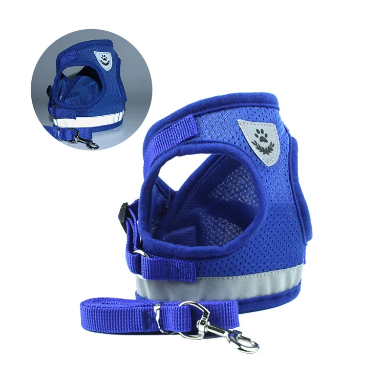 

Sublimation Designer Custom Logo Fashion Pet Harness Vest Printed Reversible Custom Dog leash Set, Blue,black,red,grey