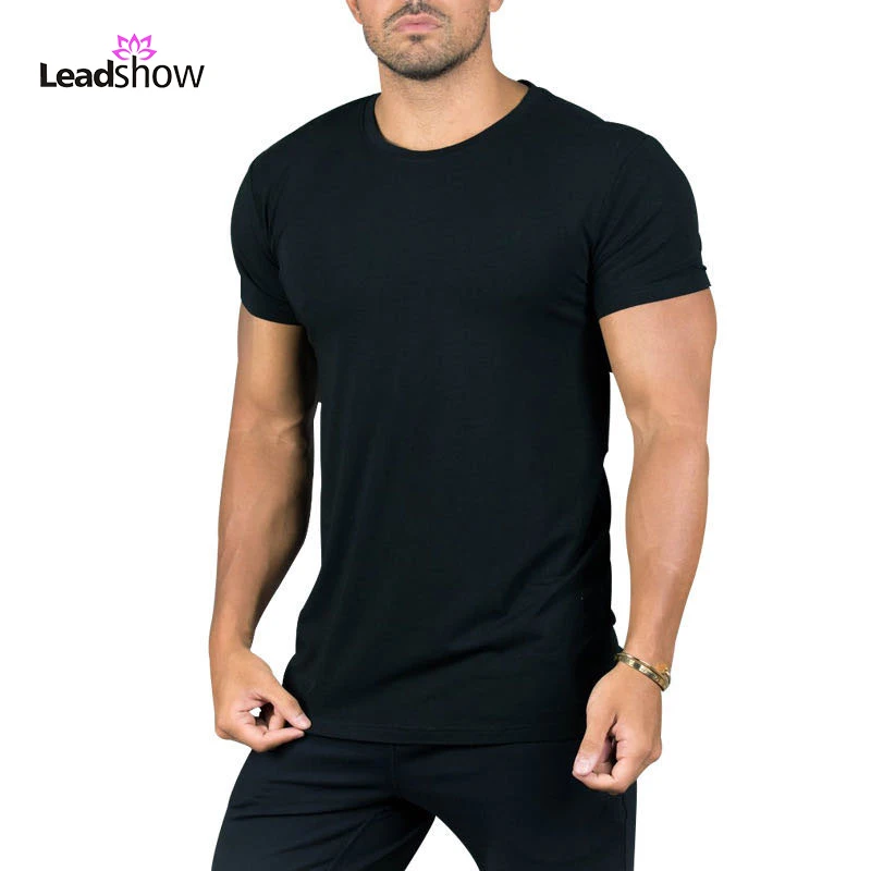 

High Quality Custom Logo plain Sport Running Plus Size Men's Blank Bamboo T-shirts Fitness Clothing Workout Gym Shirts, Red, light gray , yellow , white , green , pink , black