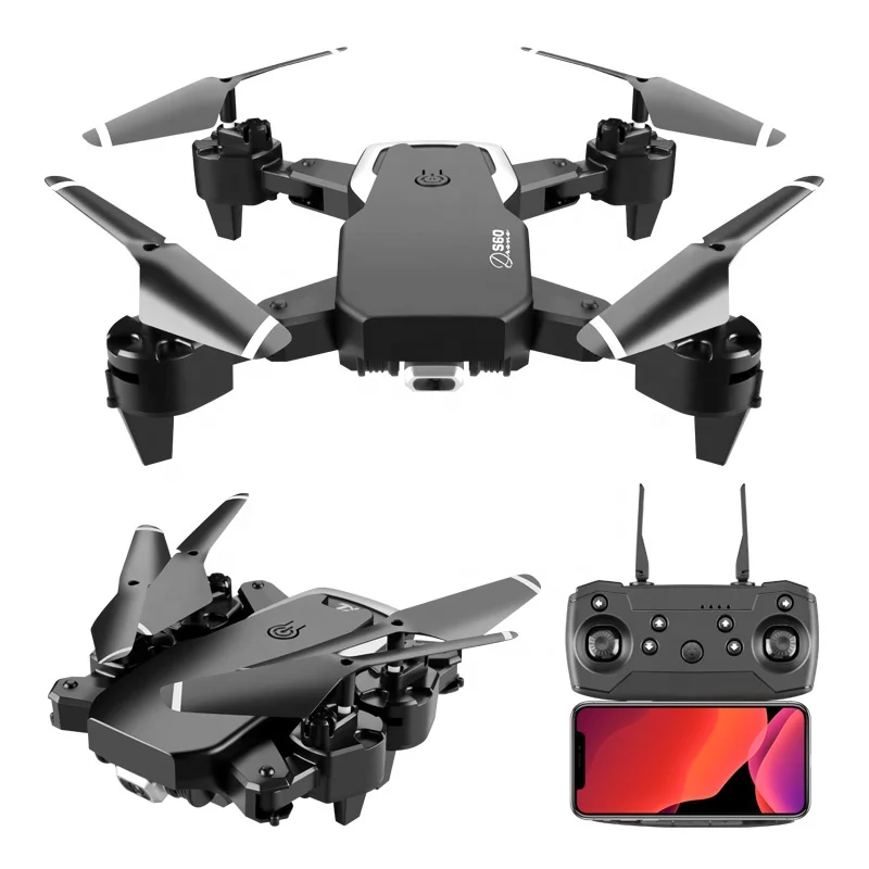 

Amiqi S60 Waterproof Luggage Diy Copter Board Rc Quadcopter Kit Black Folding Remote Control Drone With 4k Hd Camera