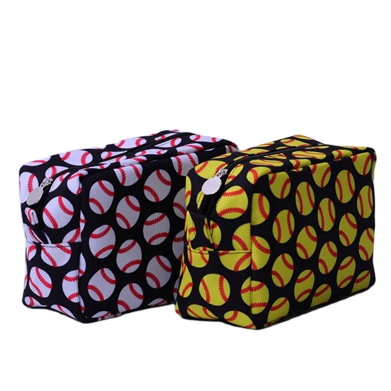 

DOMIL Blanks Baseball Softball Print Sports Cosmetic Bag Mini Coin Purse Wallets Makeup Bag with Zipper, Leopard