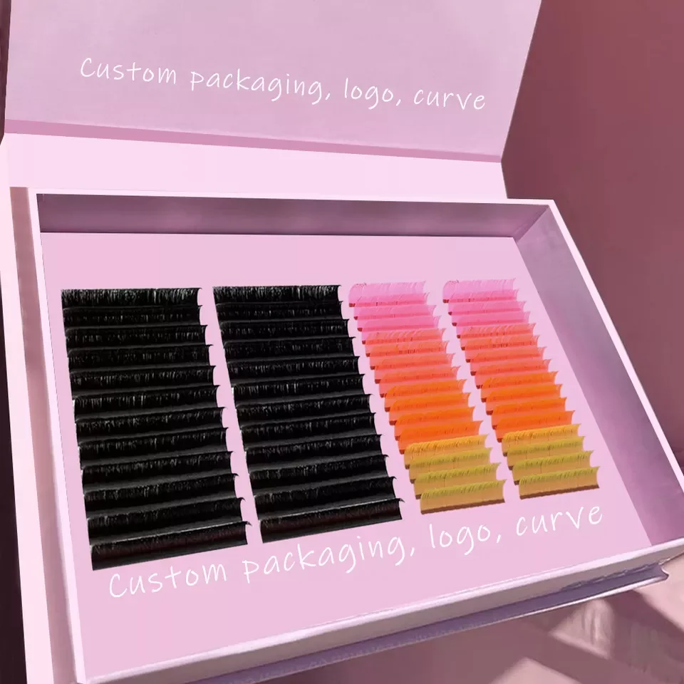 

Wholesale Custom logo 0.15mm C D curl faux mink elipse matte flat eyelash extension