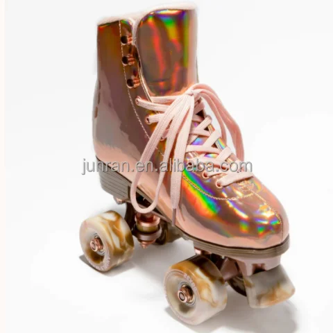 

Factory cheap price quad skates rose gold aluminum base 4 wheels roller skates shoes pu wheels