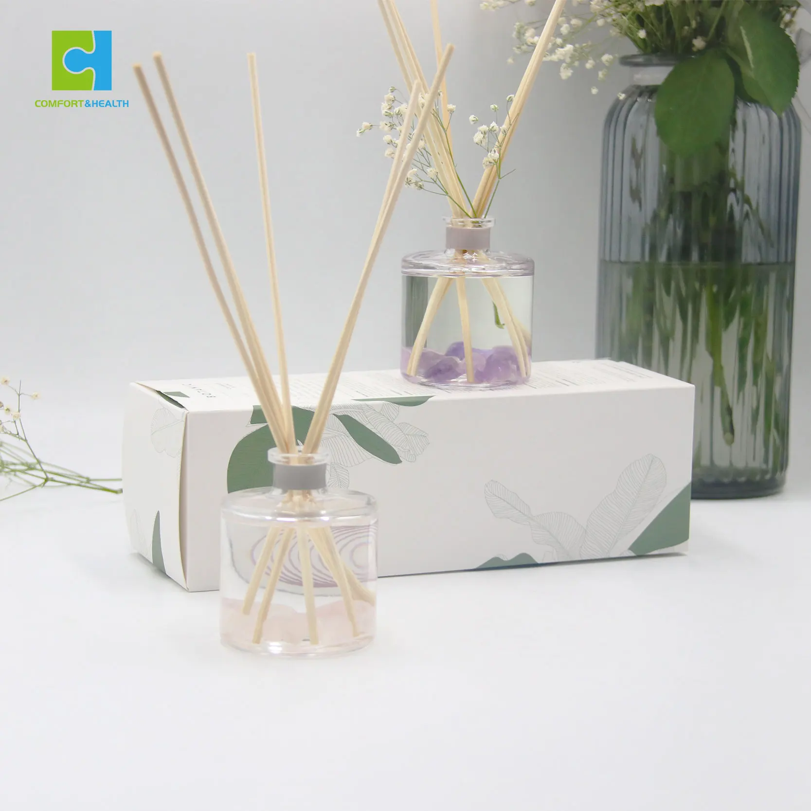 Nice 45ml Glass Empty Diffuser Bottles With Boxes Cheap Air Diffuser ...