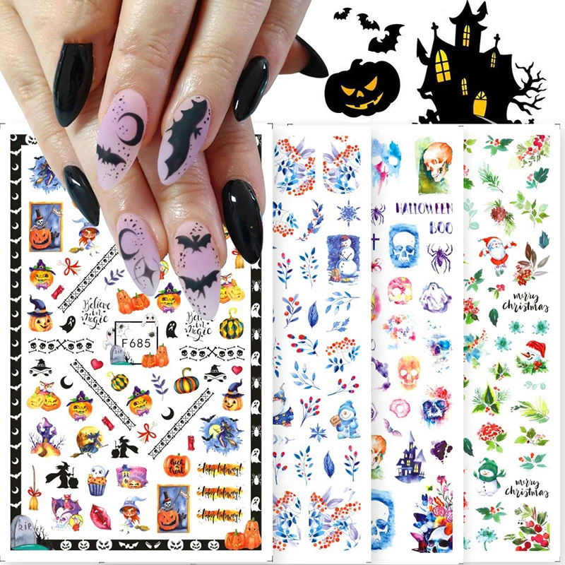 

Penguin Design 3D Nail Art Sticker Decal Stamping Back Gule DIY Nail Decoration
