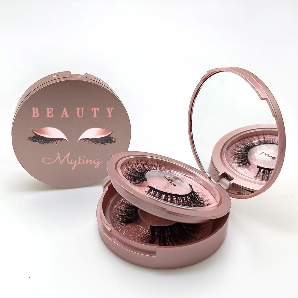 

Mytingbeauty 5D 3D Mink Eyelashes 25 Mm J Curl Case No Logo Just, Natural black