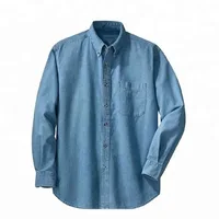 

Hot Sale New Design Long Sleeve Slim Fit Mens Denim Shirt