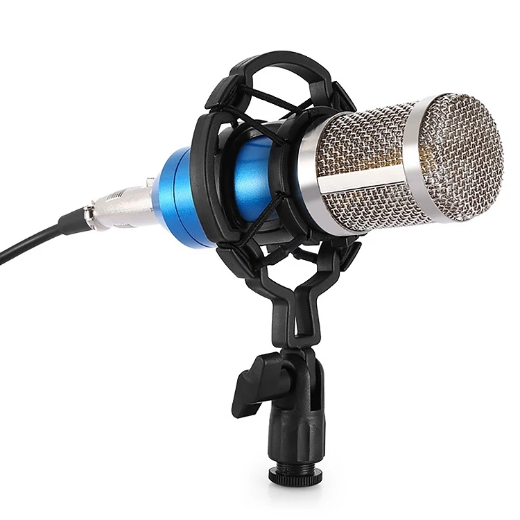 

3.5mm Studio Recording Wired Condenser Sound Microphone with Shock Mount for PC / Mac for Live Broadcast Show KTV
