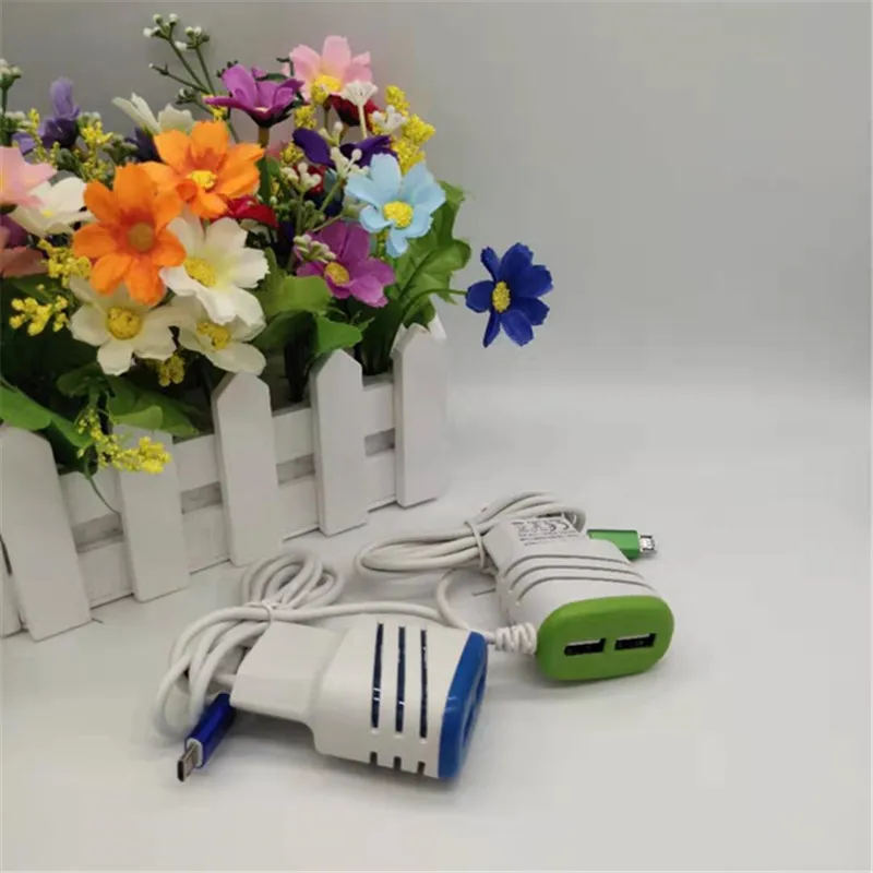 
5v2.1a portable usb charger usb quick charge head cable wall type power adapter 