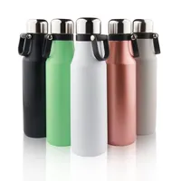 

Wholesale Stainless Steel Thermos Vacuum Flask With Custom Logo, Portable Insulated Sports Bottles With Handgrip Carabiner 500ML