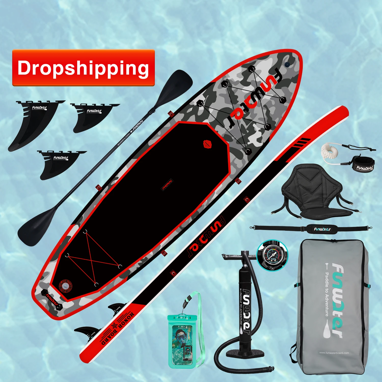 

FUNWATER Dropshipping OEM Water sport Stand up inflatable paddle board wholesale sup board surf paddleboard ISUP