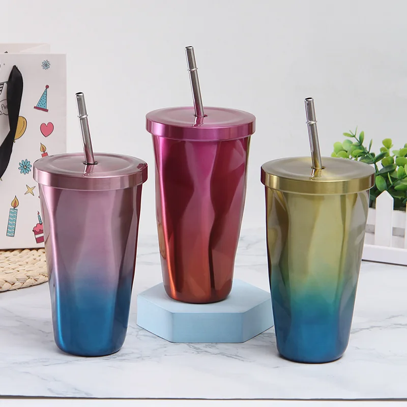 

Portable rhombic stainless steel water bottle custom stainless steel mug cup