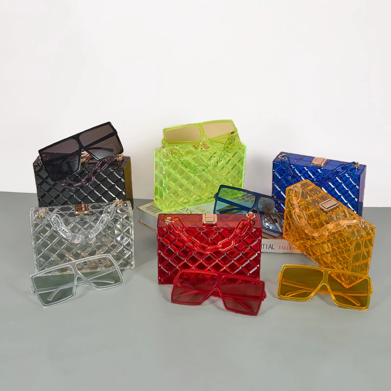 

Transparent Clear Clutch Bag christmas handbags 2021 purses and sunglasses set