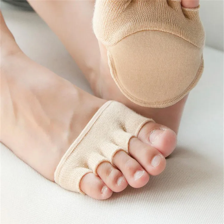 Summer Thin Toe Socks No Heel Open Toe Sweat-absorbent Anti-slip Half ...