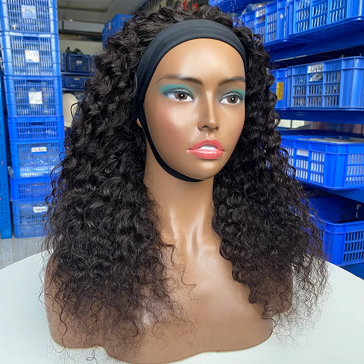 

Human hair blend packet hair wig wholsale Cheap jerry curly hair peluca frontal hd wig, Natural color