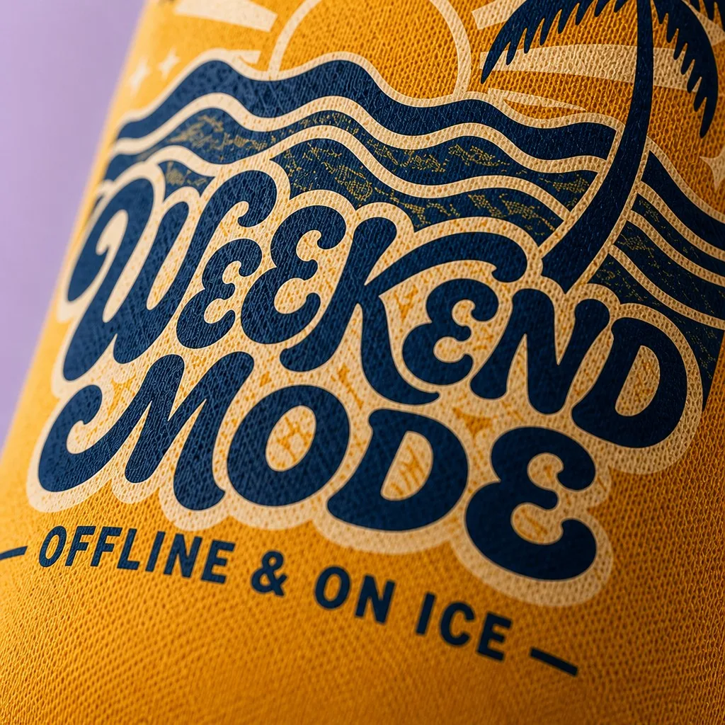 Macro Typography Screen Print on Textured Scuba Neoprene