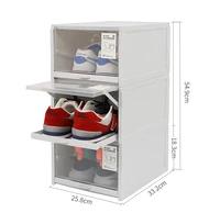 

Haixi 3pcs large size plastic shoe box storage containers transparent Drawer foldable Storage Shoe Box