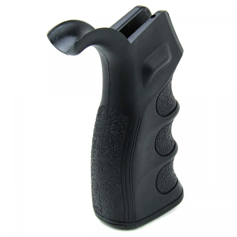 

Tactical Polymer Ergonomic Finger Grooves w/ Storage, Black