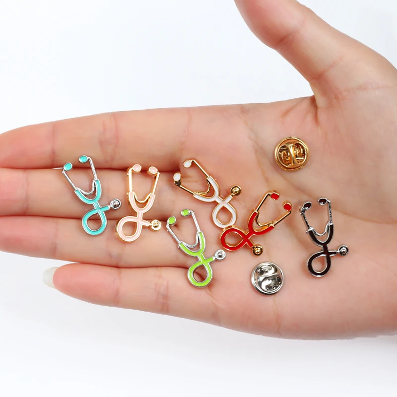 

Simple Design more colors medical brooch Doctor Nurse Stethoscope Brooch, Picture shows