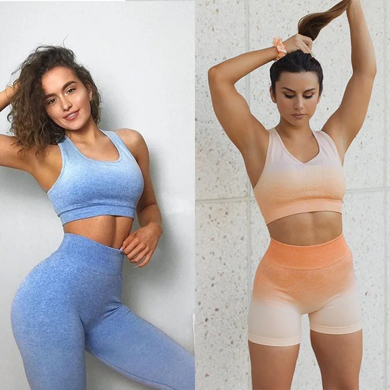 

Custom Logo Women Fitness Gym Clothing Workout Seamless Tie Dye Yoga Set