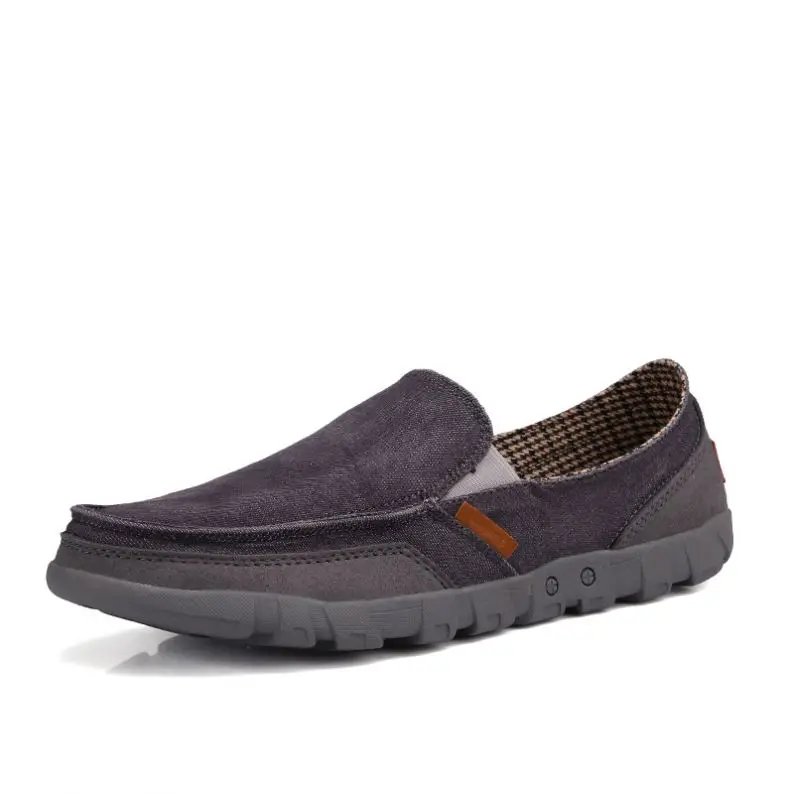 

Men's casual canvas lightweight boat shoes low top slip-on loafer flats, Optional