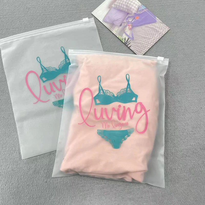 

Good Quality Clear Zipper Bag For Clothing Custom Logo Plastic Zipper Bags For Swimwear T-shirt Packaging