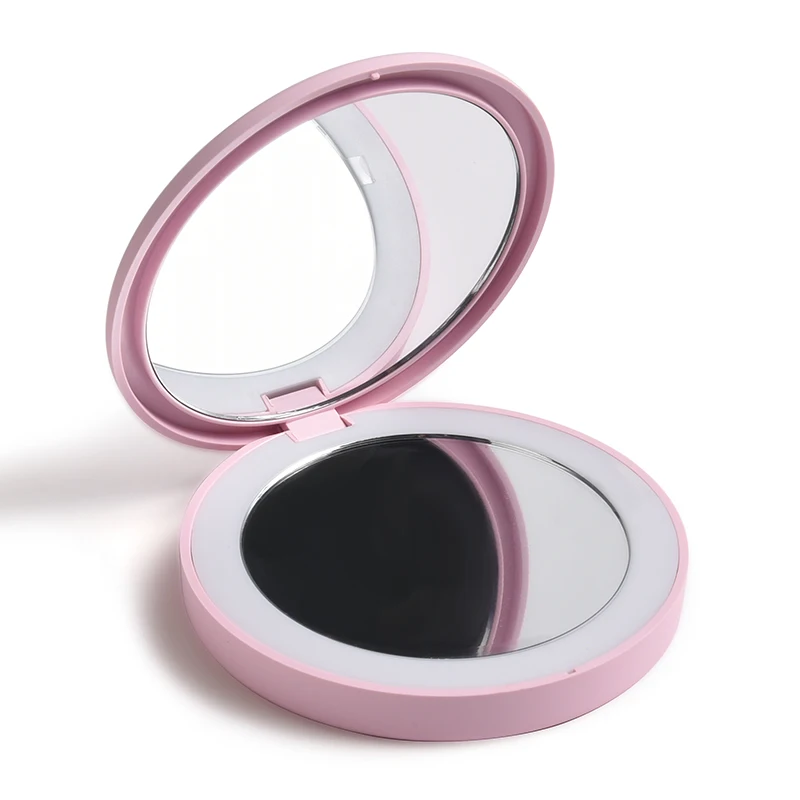 

Rechargeable Make up Travel Pocket Foldable Cosmetic Makeup Small Pocket LED Mirror