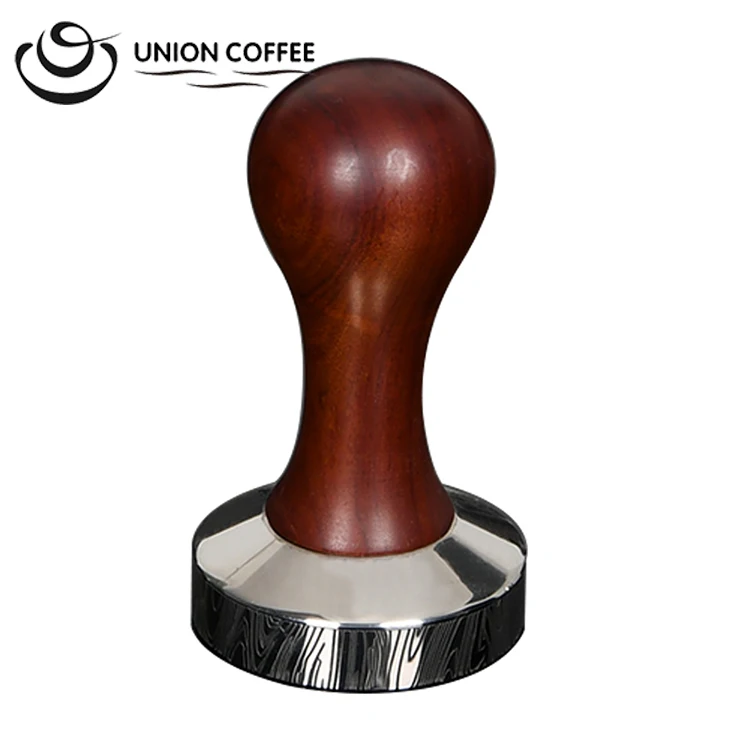 

Wholesale Barista Tools Wooden Handle Stainless Steel Espresso Coffee Distributor Press Tamper, Silver+red
