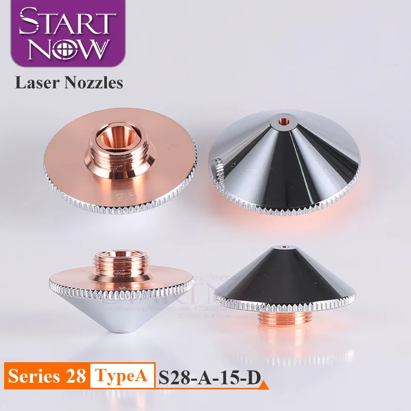 

Startnow Dia.28mm Laser Nozzle Double Layer Chrome-Plated Nozzles Caliber0.8-6.0mm WSX Precitec Fiber Laser Cutting Machine Head