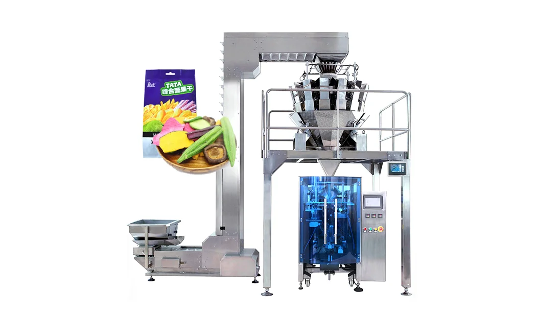 10 Head Weighing Automatic Large Vertical Banana Potato Chip Packaging Machine Snack Food 5126