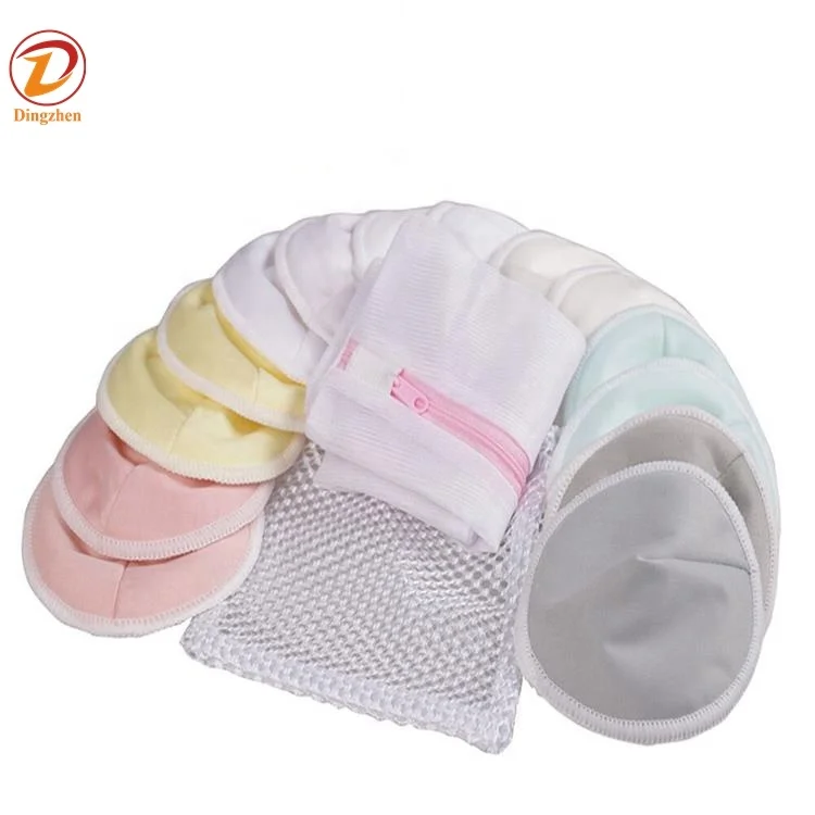 

Multicolor Bamboo Nursing Breast Pads Breastfeeding Nipple Pad for Maternity with laundry bag