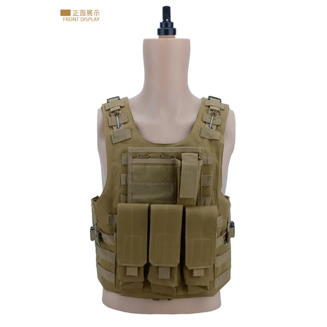 

Hunting Molle Tactical Vest Combat Security Training Tool Pouch Modoular Protective Durable Waistcoat for Outdoor, Camo/geen/khaki/black/digital color