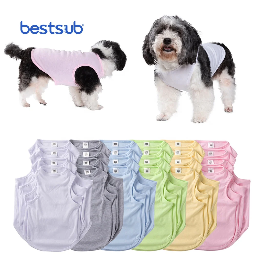 

BestSub Wholesale Custom Sublimation Blanks Dog Print Polyester Dog Clothing Pet Clothes Fashionable Dog Shirts T-shirts