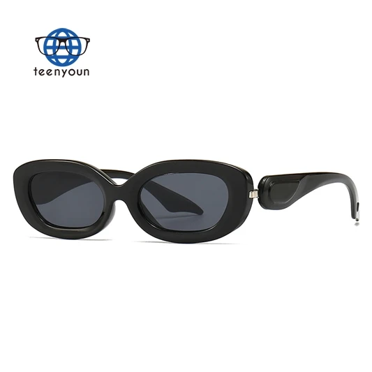 

Teenyoun Eyewear Oval Retro Narrow Women Sun Glasses Small Fashion Jelly Green Shades Sunglasses 2023 New