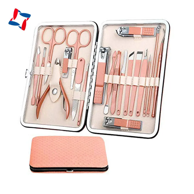 

Stainless steel nail kit Pedicure Manicure Set for beauty salon nail clipper set wholesale item package customization, Red/blue/pink/gray